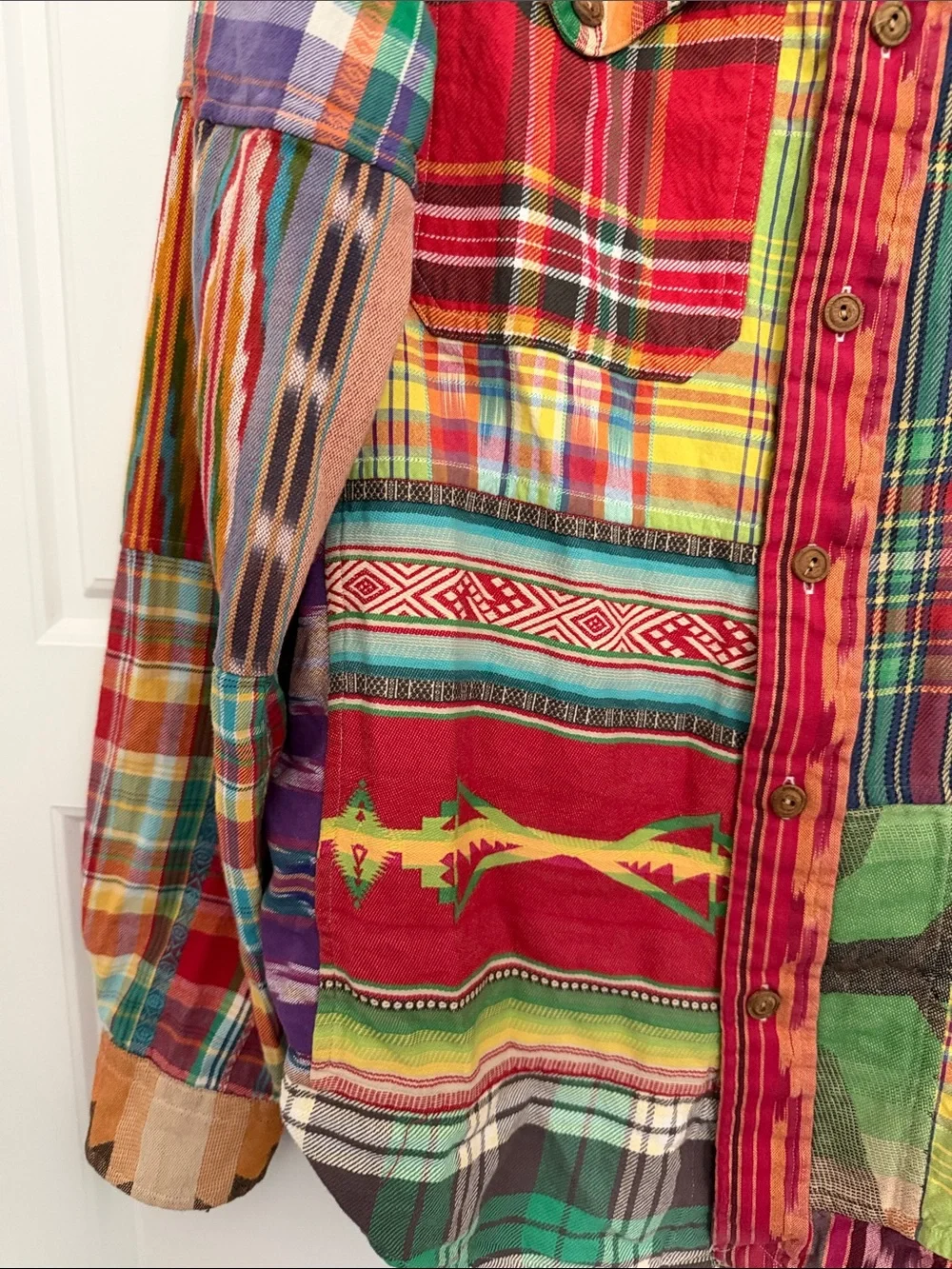 Polo by Ralph Lauren Red Multicolor Patchwork Plaid Button-Down Shirt